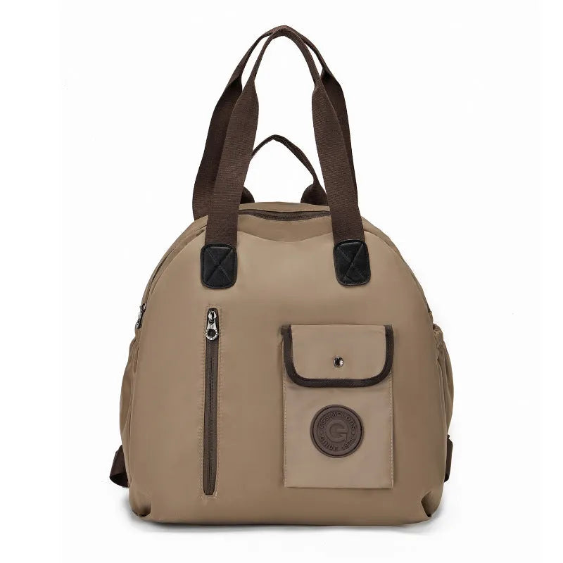 Large outdoor backpack in nylon with sandwich pocket compartments