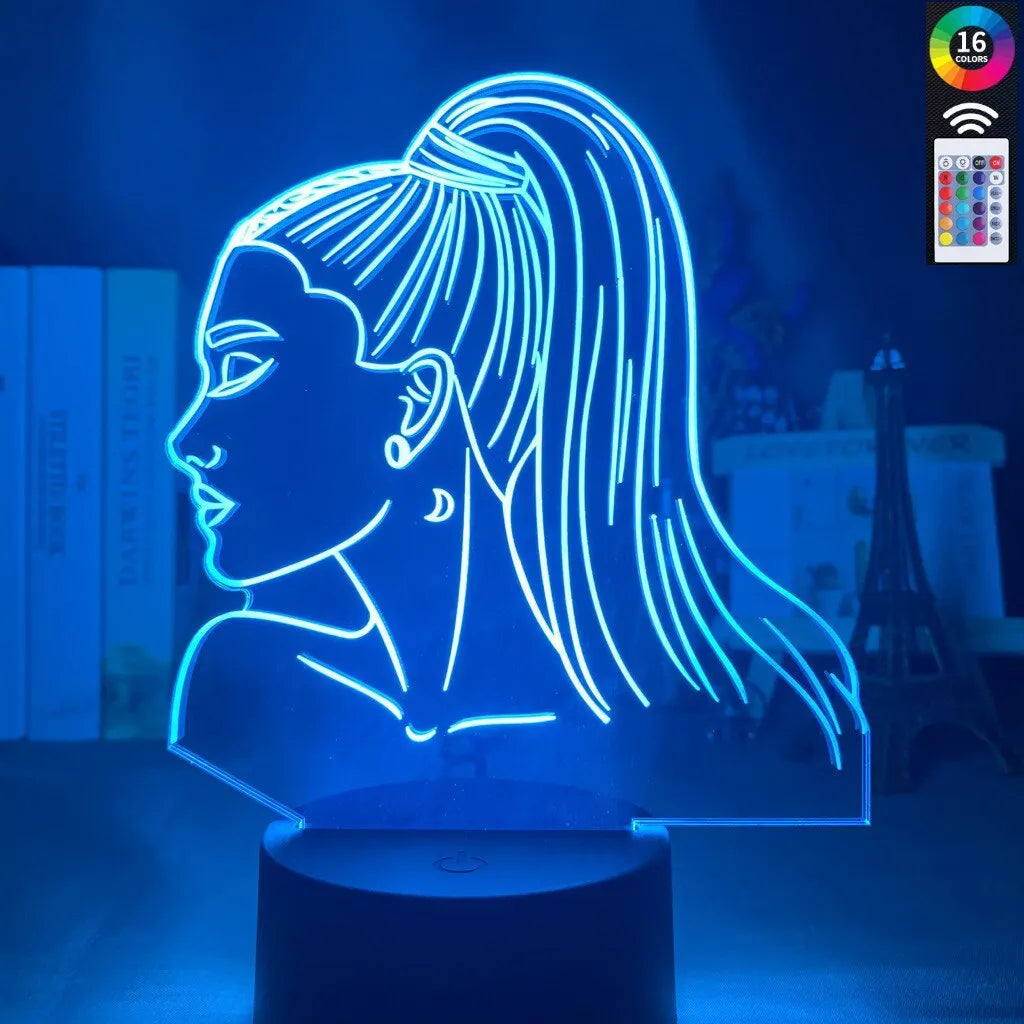 Acrylic 3D night light with European style laser-cut design and colour changing LED illumination