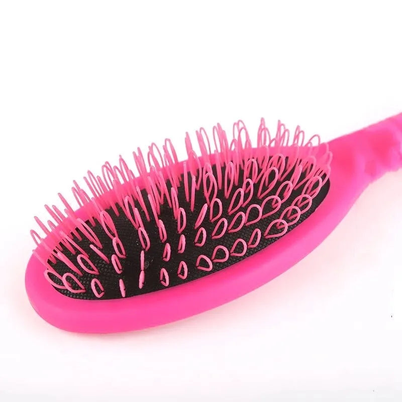 Ring tooth airbag comb in black plastic for hair extension detangling 22x6cm