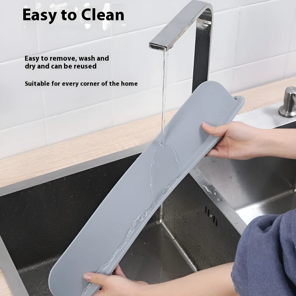 Silicone kitchen sink water blocking plate in grey, blue or black measuring 52×85mm