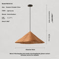Rattan-weaved ceiling lamp with natural weave pattern, 50cm diameter option