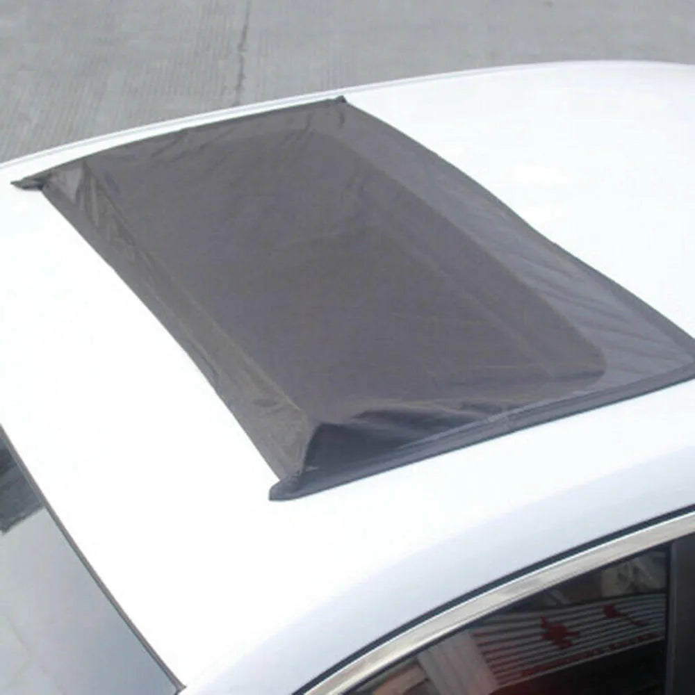 Black magnetic car sunroof sunshade with silver coated fabric for vehicle skylight 95cm by 55cm