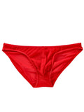 Men's black ice silk triangle mid waist shorts with quick-drying nylon fabric