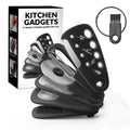 Stackable kitchen gadget set of six utensils and a brush in colour box packaging, PP and stainless steel construction