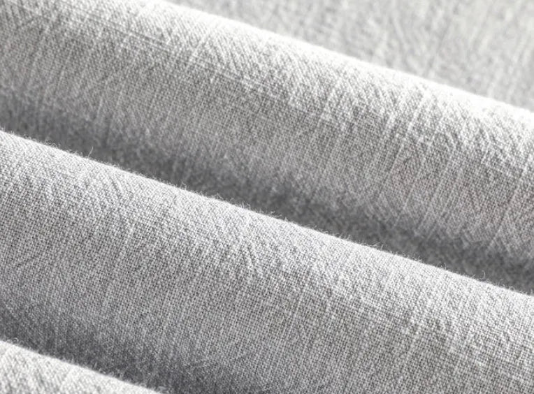 Men's loose fit cotton linen casual shirt in solid colours including milky white, navy blue, light grey and sky blue