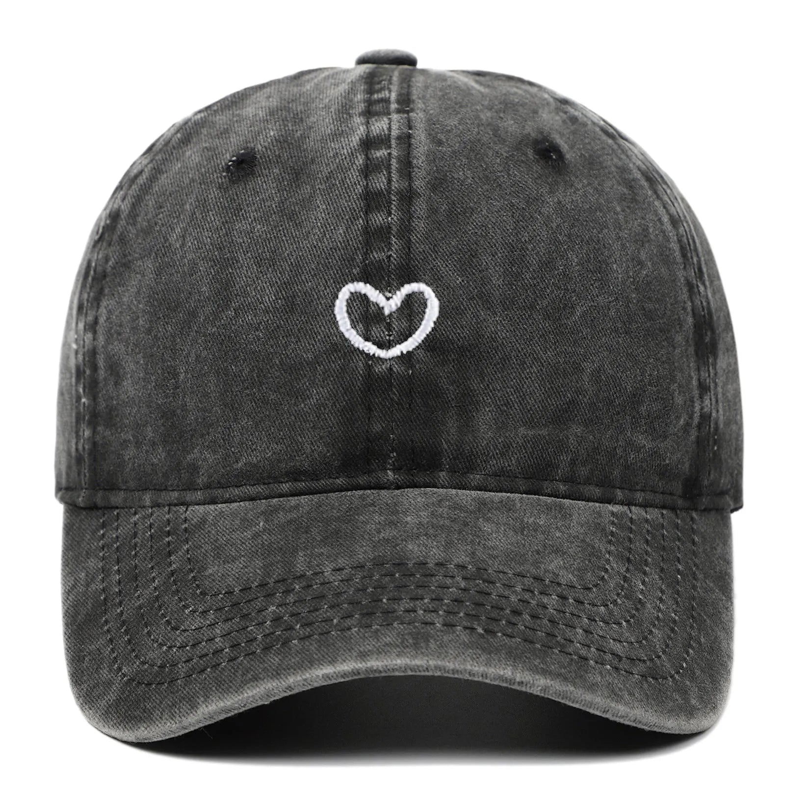 Adjustable retro-style cotton baseball cap with embroidered detailing, shown in a selection of colours.