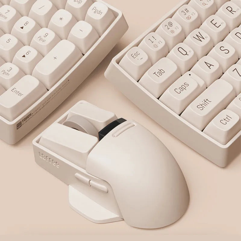 Xiaoqiao wireless computer mouse with ergonomic shape and seven buttons in tofu colour finish