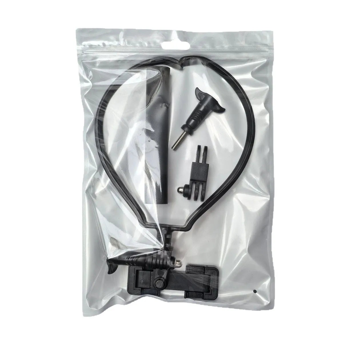 Black plastic cell phone neck hanging bracket with anti slip cushion and extension for horizontal vertical shooting