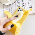 Creative banana squeeze solid colour IMD back cover phone case for iPhone, open banana design