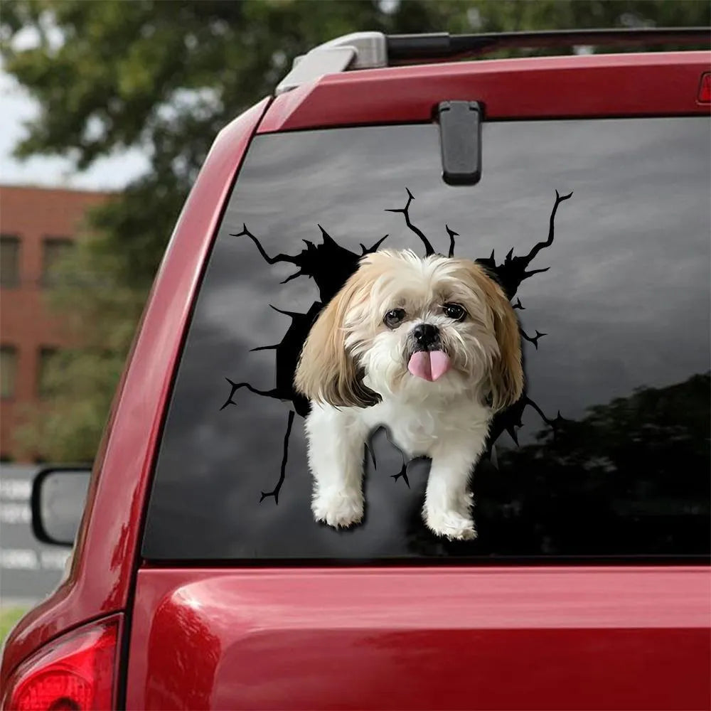 Tearing-funny dog body reflective window sticker in torn style, size 40cm, colour QCTMK2904