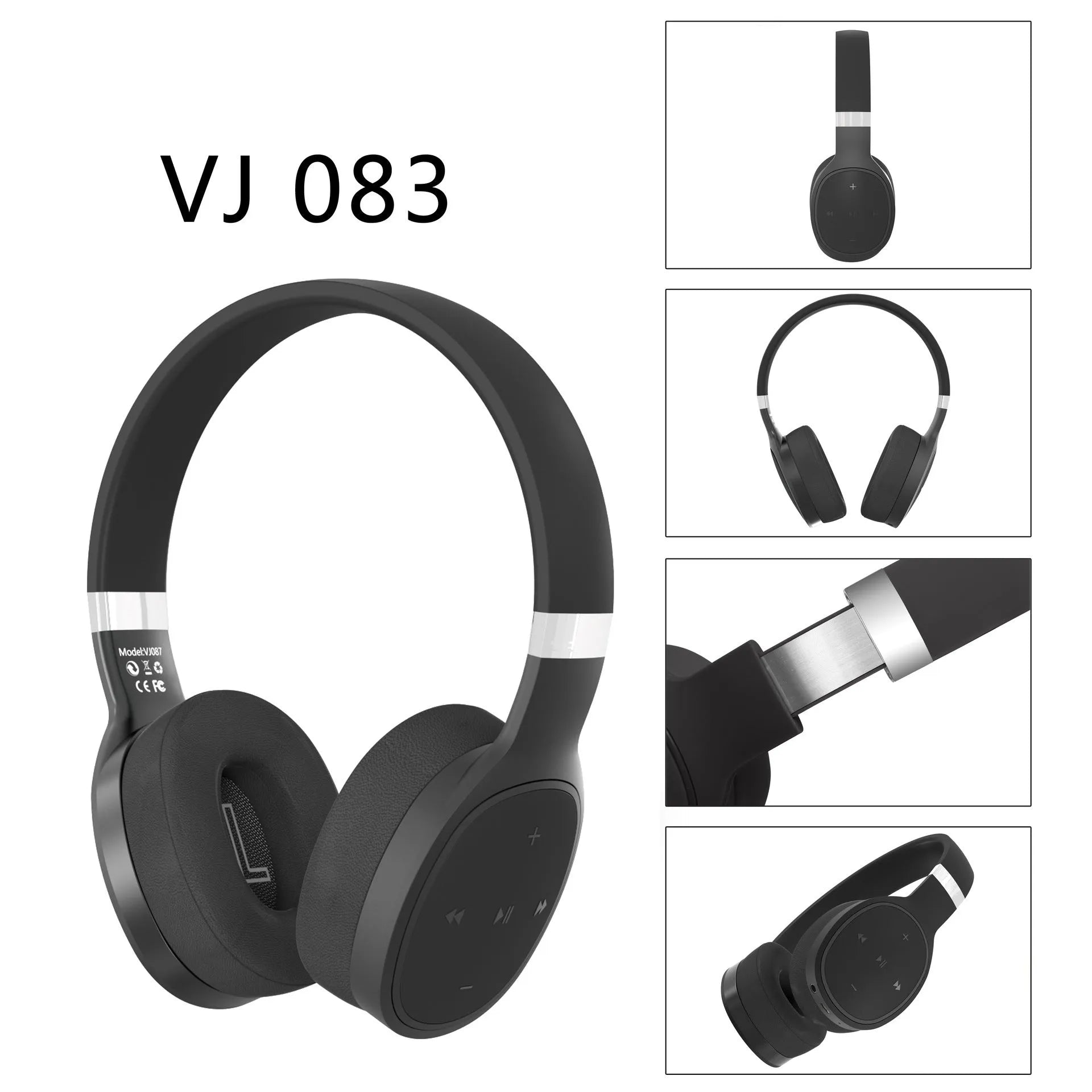 Wireless Bluetooth headphones in black, blue, grey, and white colours with 40mm speakers