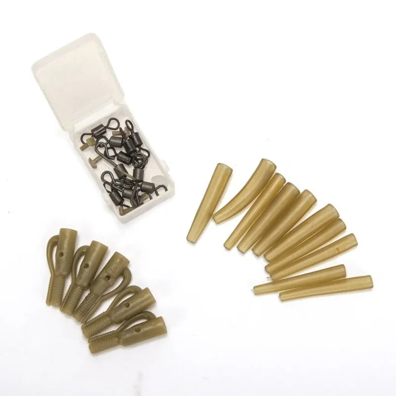 European carp fishing accessory set with 30 pieces including anti-winding pipes, threaded hoses, rotation fittings and screws