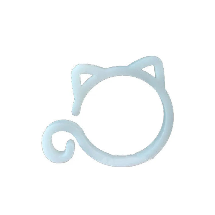 Coloured cat-shaped plastic plant clips for garden vine support