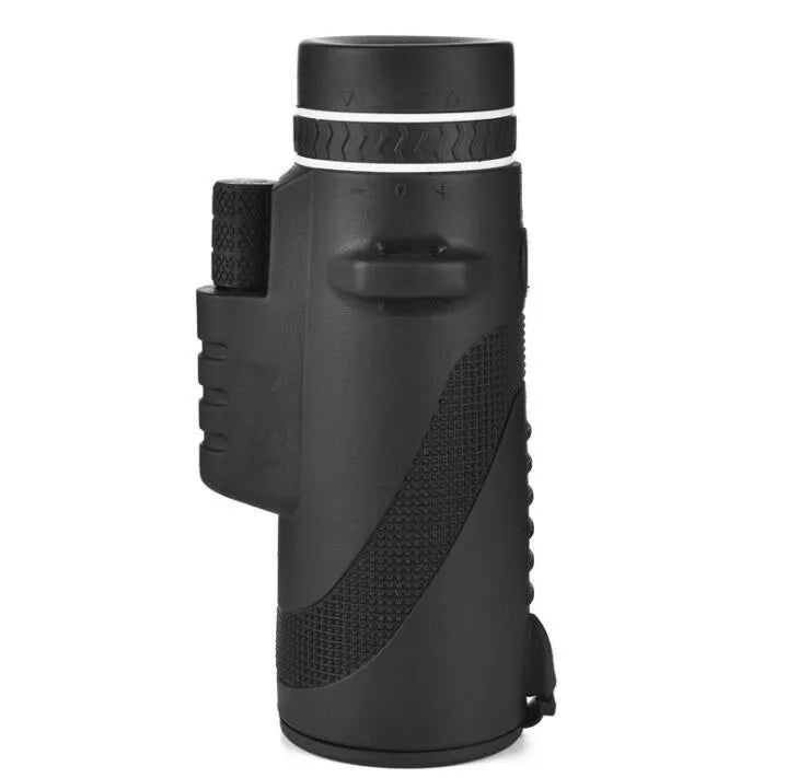 Black 40x60 monocular telescope with waterproof nitrogen construction and FMC coated lenses