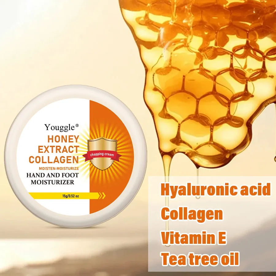 Honey extract collagen foot peeling exfoliating cream 15g tube for removing dead skin and cuticles on heels