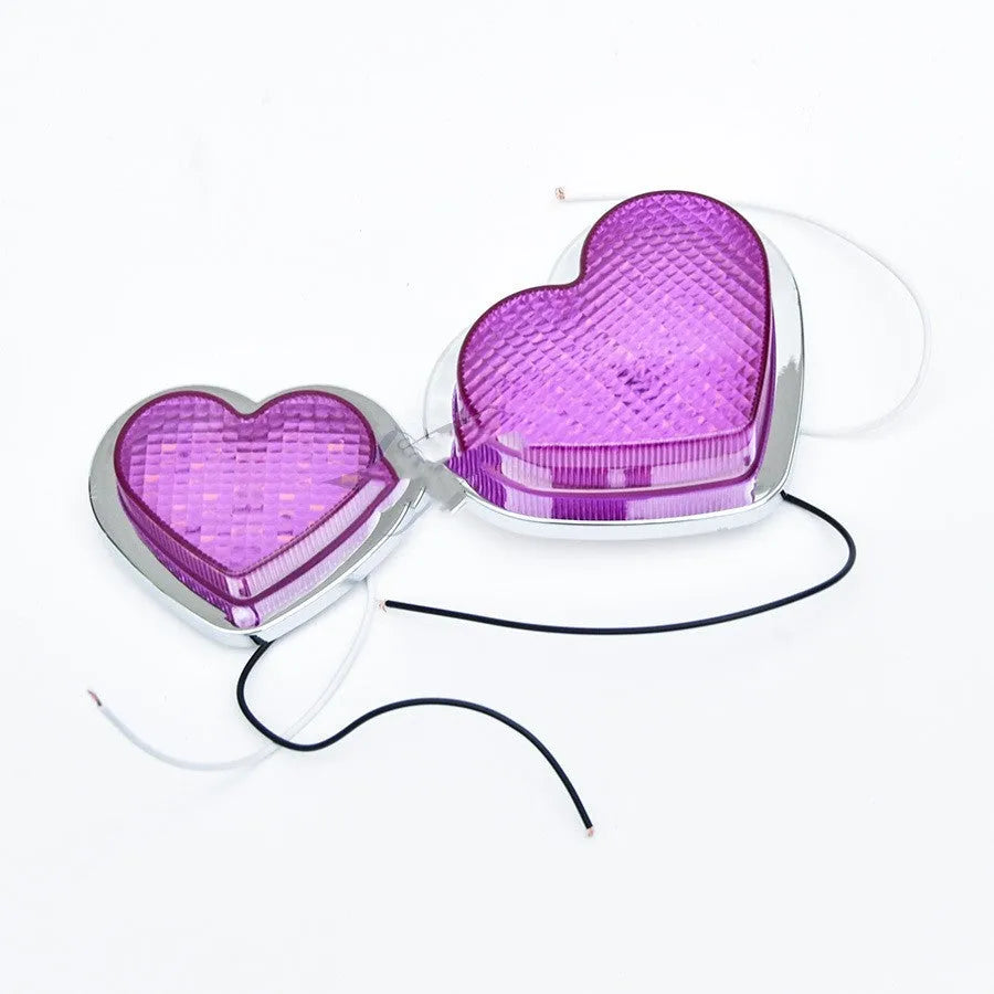 12V heart-shaped Japanese-style modified auto fender LED sidelight in pink colour