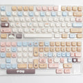 Sea Salt Cat themed PBT keycap set for mechanical keyboards with 7u supplementary keys