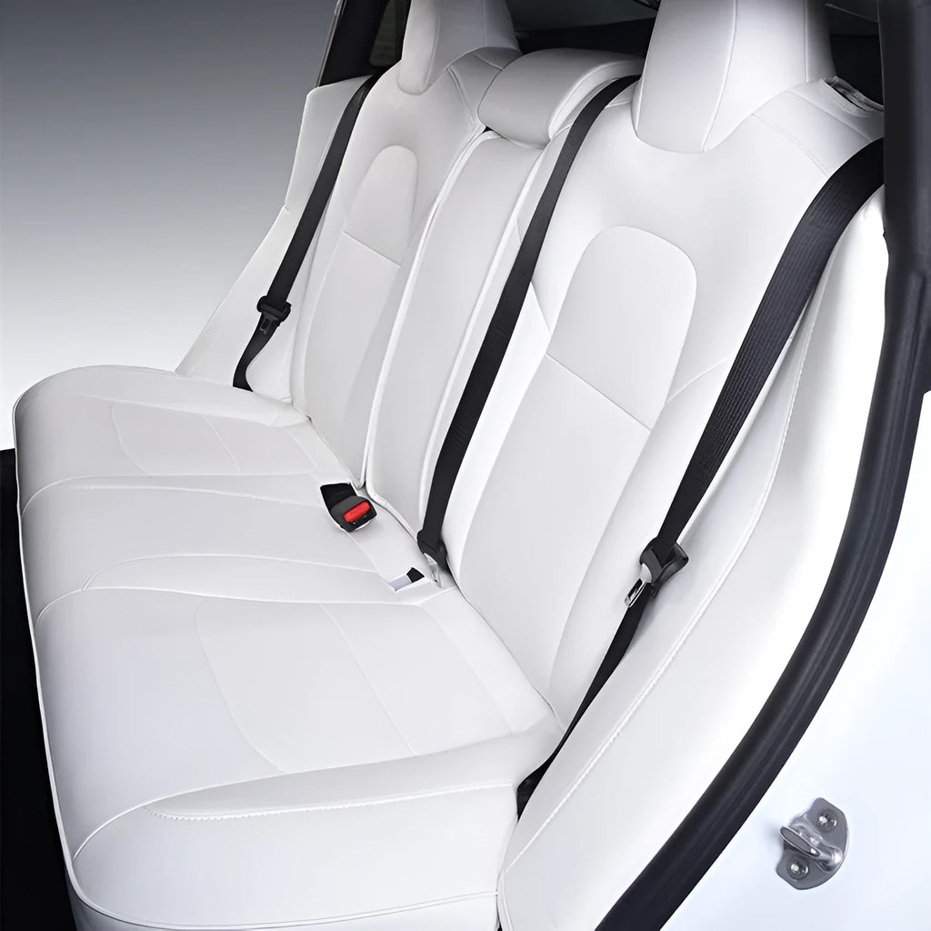 Tesla Model 3/Y car seat cover interior package in black PVC and chloroprene with binding