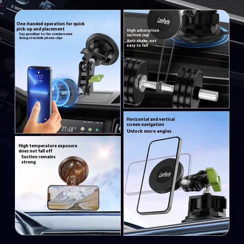 Car magnetic phone holder with suction cup dashboard mount in alloy, universal fit, Ordinary RBA-M01 colour