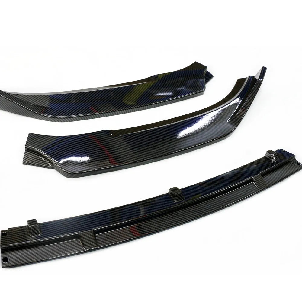M10 automotive spoiler retrofitting kit for Unksera vehicles showing carbon braze finish option
