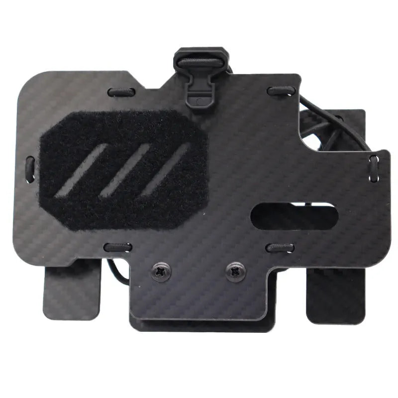 Carbon fibre folding navigation board mounted on MOLLE tactical vest, black open version