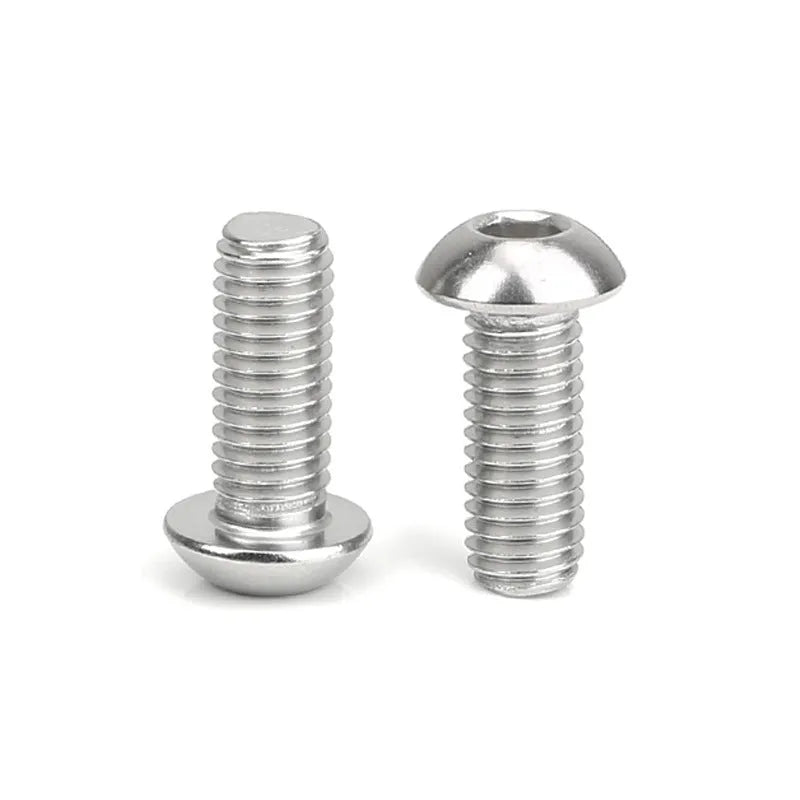 Stainless steel A2-70 half round pan head hexagon screw with whitewash finish