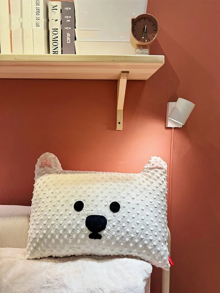 West Highland puppy-shaped cushion measuring 50cm with grey schnauzer or white dog design