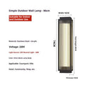 Outdoor wall lamp waterproof stainless steel for courtyard garden lighting with warm light option