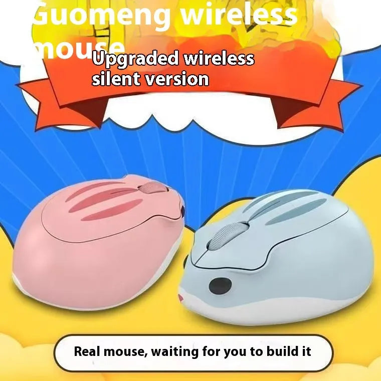 Hamster Bluetooth wireless silent computer mouse in grey mute colour showing compact portable design
