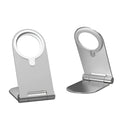 Silver vertical magnetic phone bracket for iPhone 12 with aluminium alloy construction