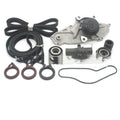 Metal belt and water pump assembly kit measuring 28cm by 18cm by 16cm