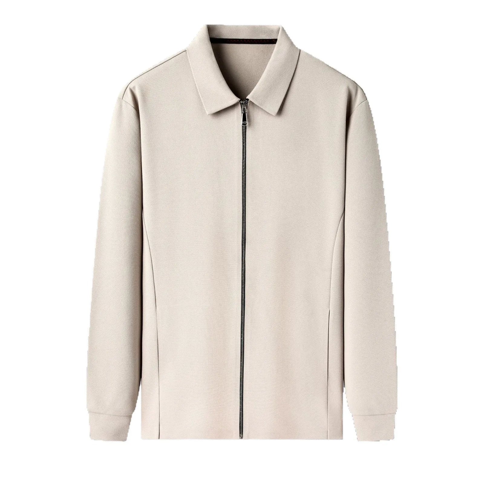 Men's apricot coloured business casual jacket with long sleeves and a straight hem.
