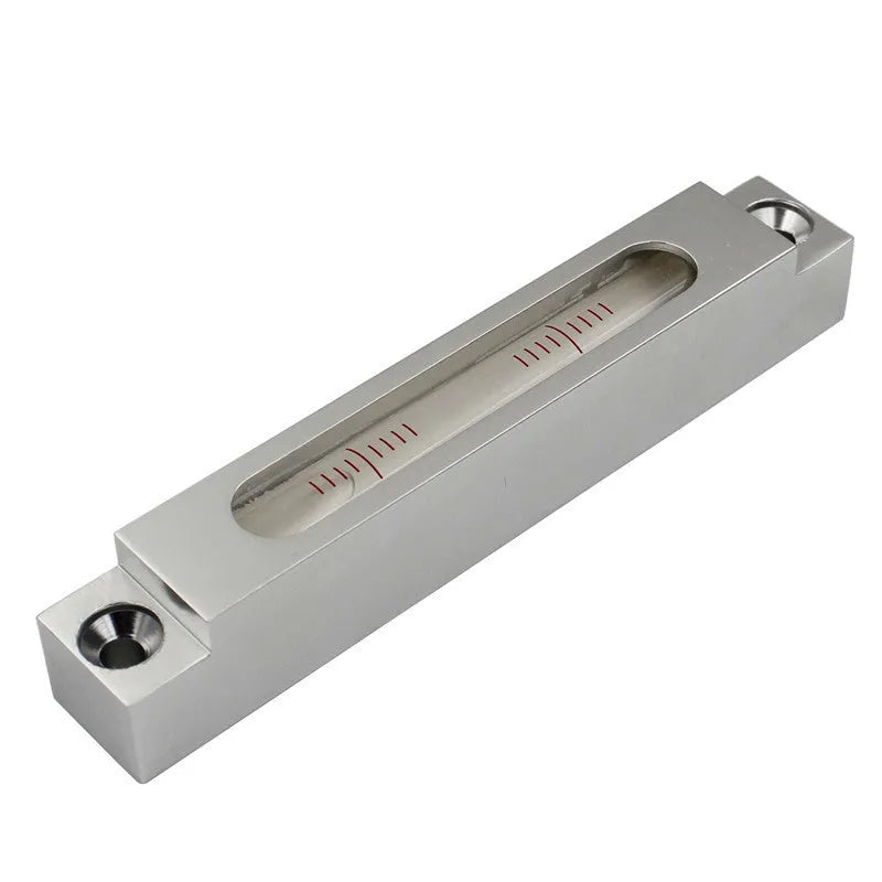 Metal and glass precision mini spirit level measuring 132mm, for machine tool and decoration alignment.