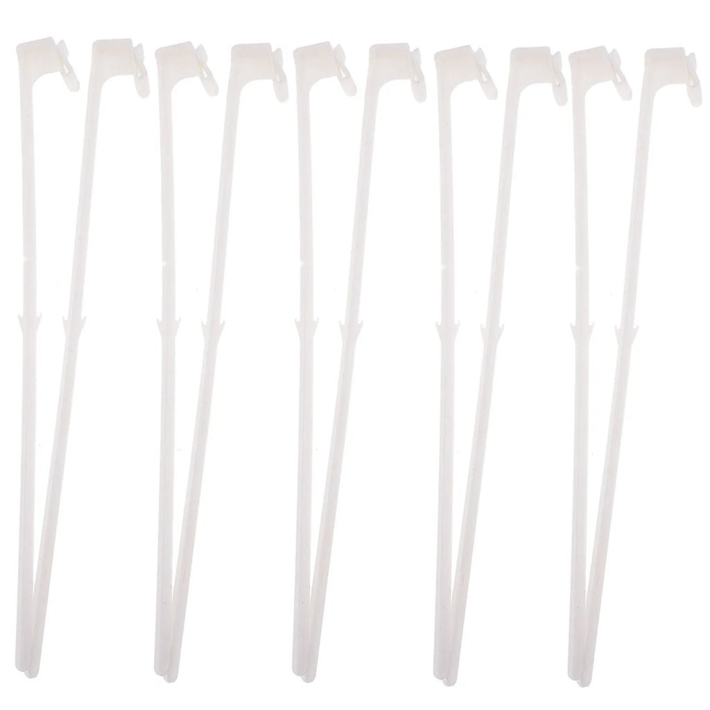 Pack of 10 white PP plastic car window flag pole holder mounts