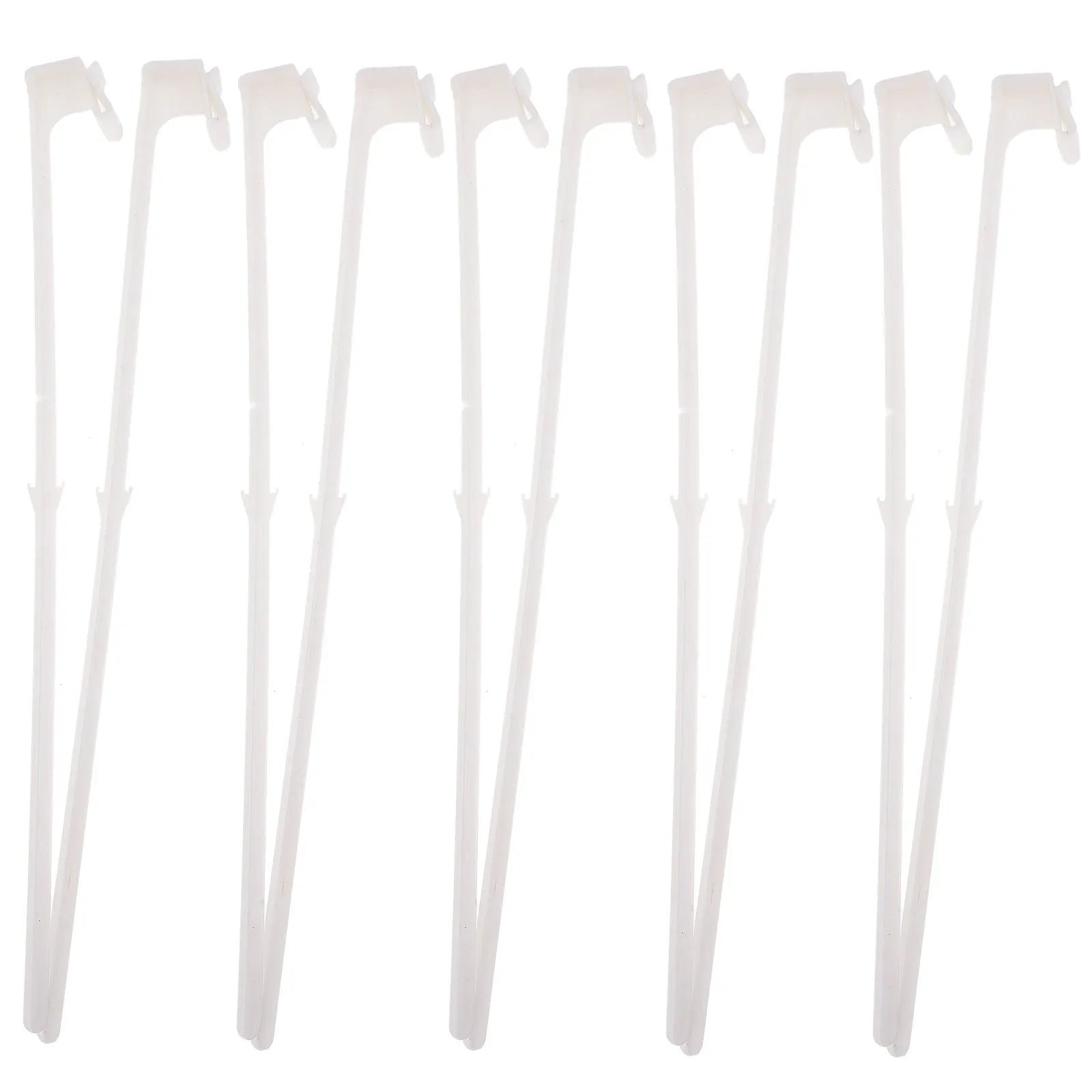 Pack of 10 white PP plastic car window flag pole holder mounts