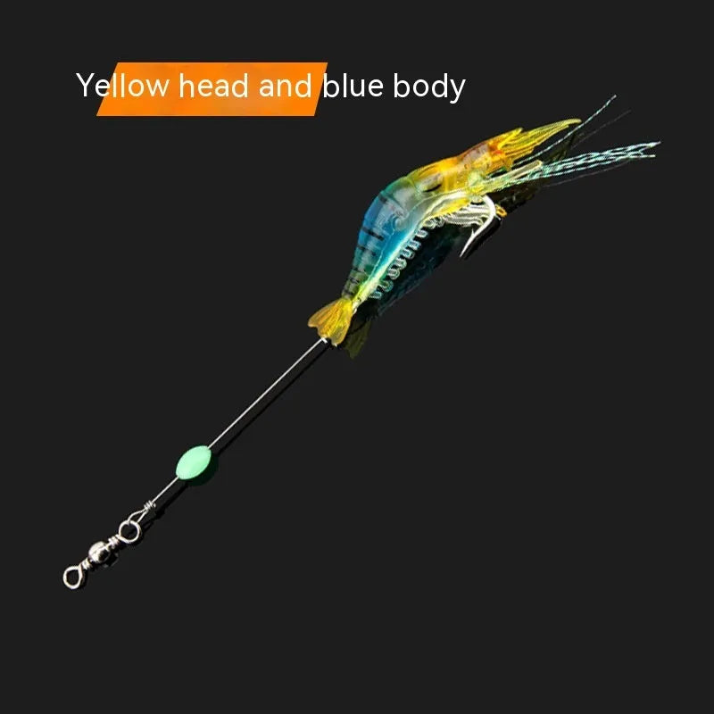 Luer soft fishing lure with hook in six colour variations including luminous options