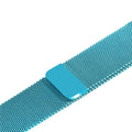 Stainless steel watch strap in silver, shown next to a watch, highlighting its 22mm width and link construction.