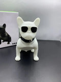 Mini full body bulldog Bluetooth speaker in black, red, or white colours with wireless connectivity