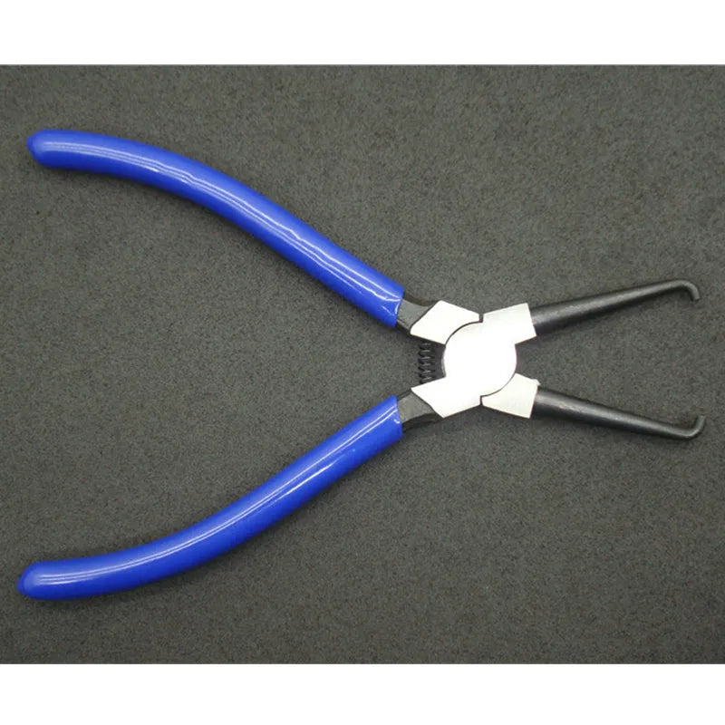 Caliper tubing pliers in iron with rubber handles, two sizes shown for fuel pipe connector removal
