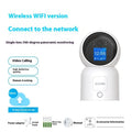 Zhou Shi wireless indoor security camera with built-in screen on white plastic housing