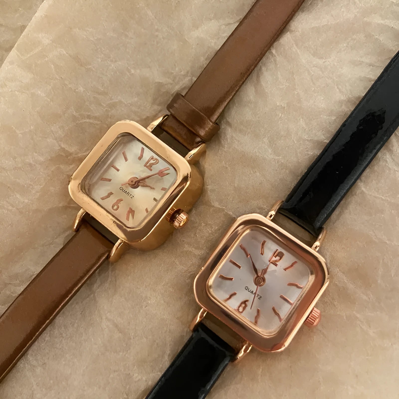 Women's fashion watch with 10mm thickness alloy case in retro style available in four colours