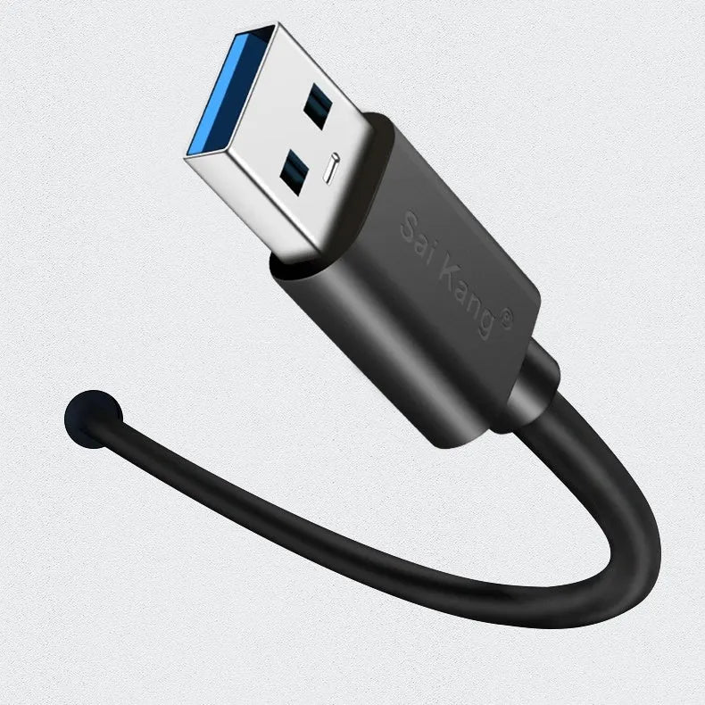 Black USB male to female extension cable with connectors showing, available in multiple lengths from 1 to 5 metres.