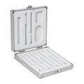 Silver aluminium storage box for soldering iron, 154 x 147 x 36mm