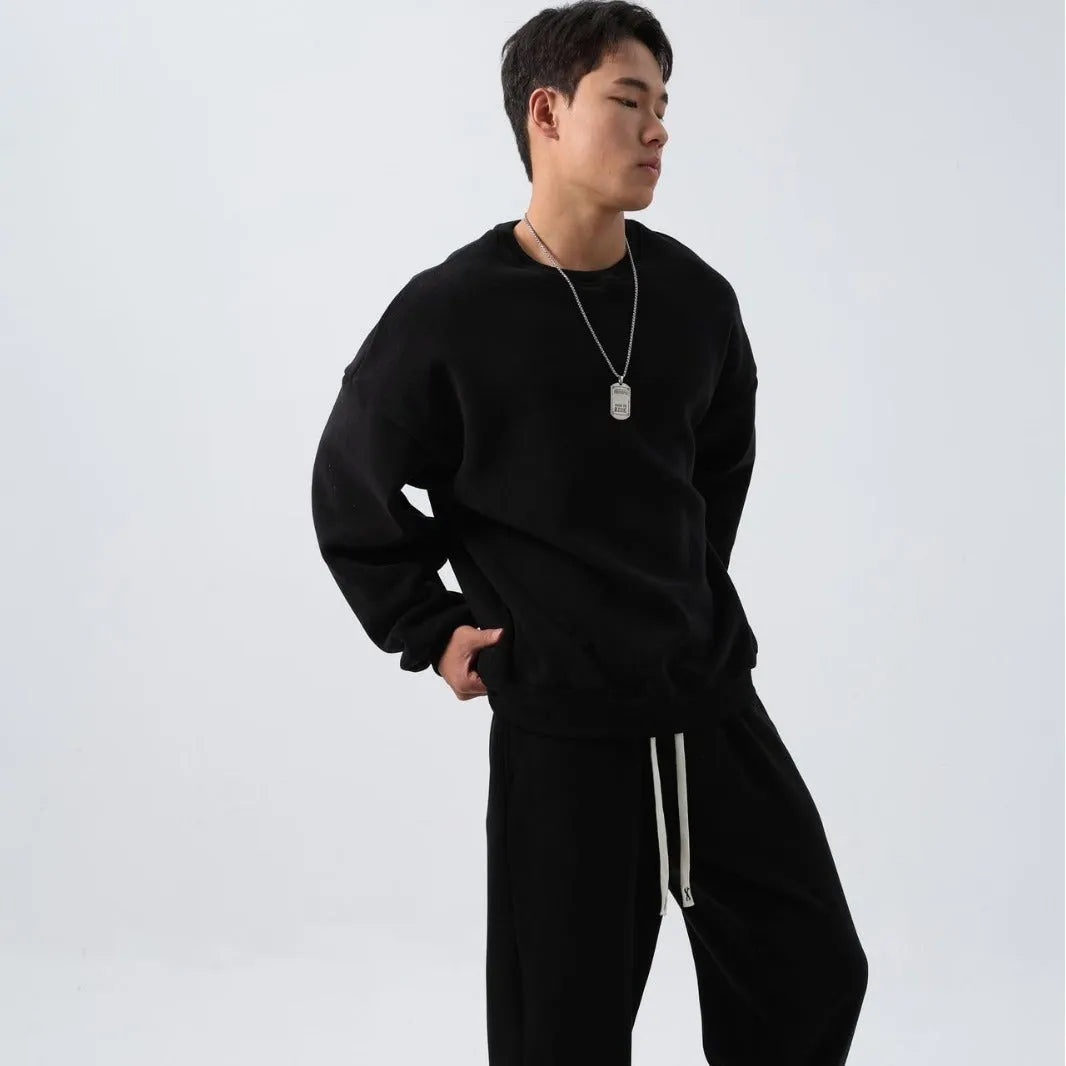 Men's polar fleece sports suit set with padded trousers in army green colour