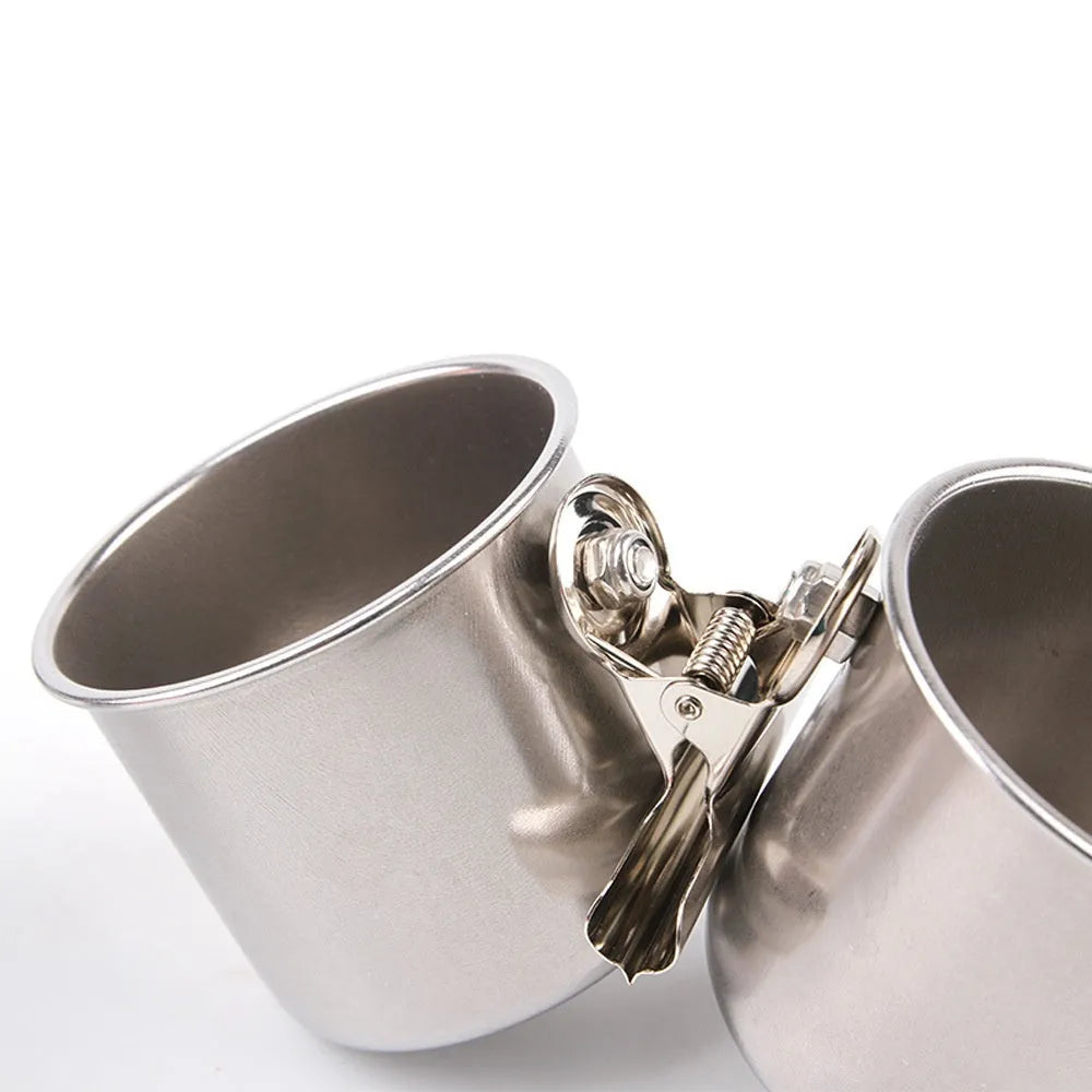 Stainless steel birdcage feeder in natural colour, shown in small, medium, and large sizes