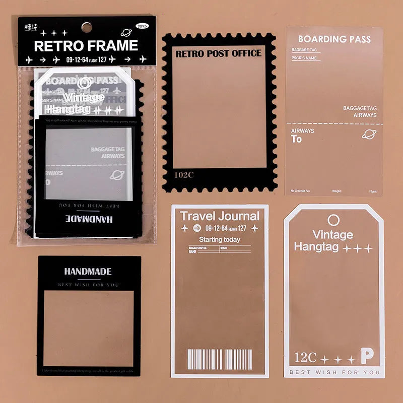 Frame Series retro film journal decorative stickers with transparent PET base paper