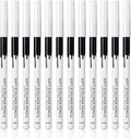 12 piece white and black retractable eyeliner pencil set with sharpener, waterproof and long-lasting