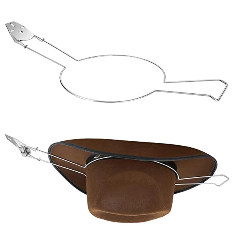 Brown metal hat and coat stand with chrome-plated interior finish