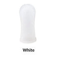 360-degree silicone finger toothbrush for dogs and cats in blue with soft bristles on a white background