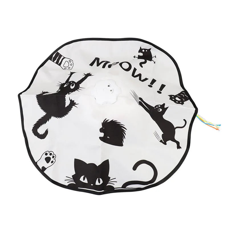 Plastic cat interactive toy with self-hi relief teaser mechanism in picture colour